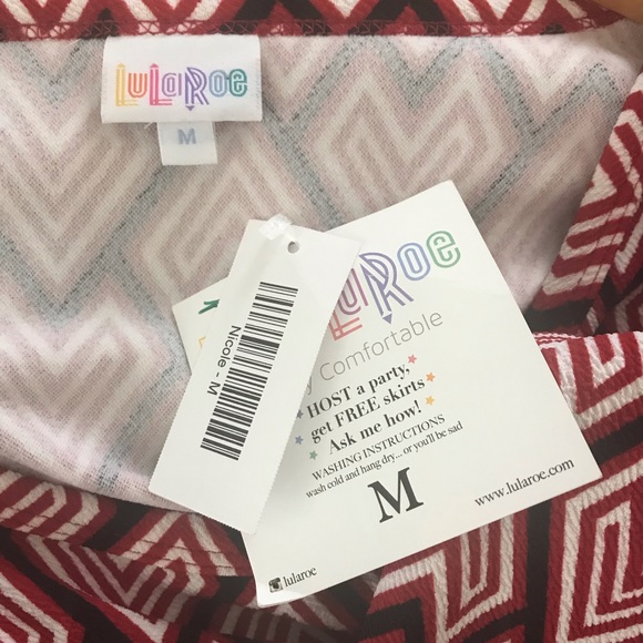 LulaRoe Red Black White Nicole Dress NWT Size M - Picture 4 of 8